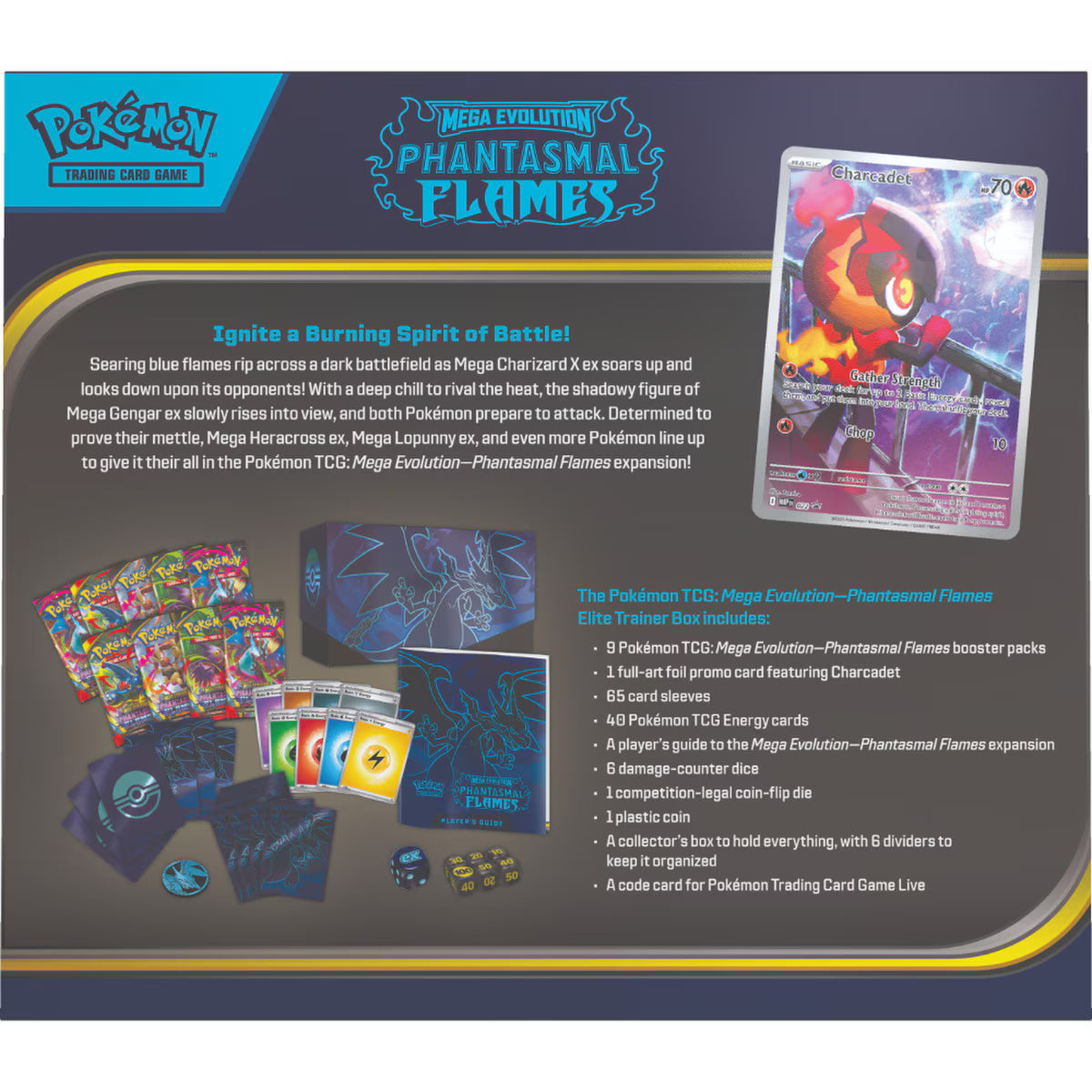 POKEMON-TCG MEGA EVOLUTION-PHANTASMAL FLAMES-E.T.B. *PRE-ORDER*