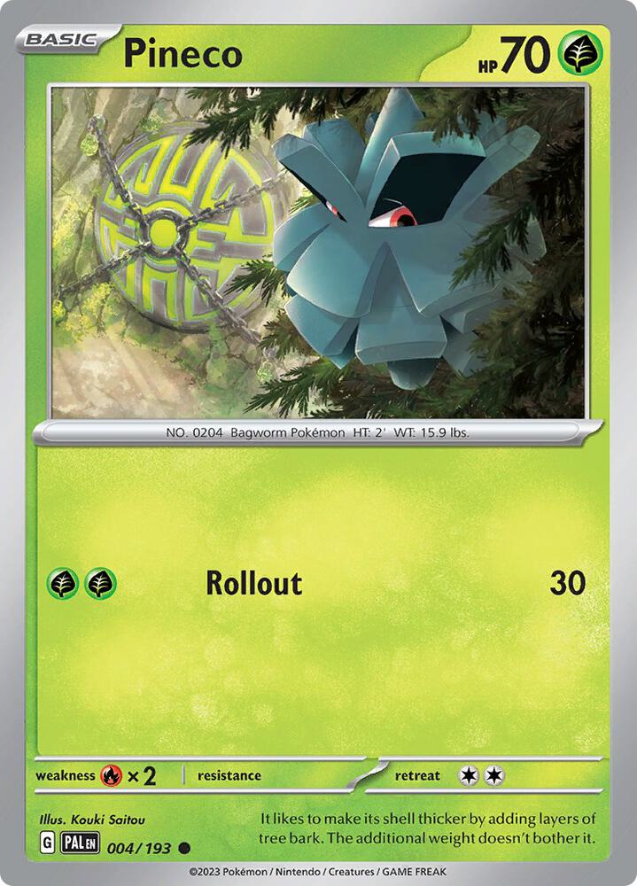 Pineco Normal SV02: Paldea Evolved Common 004/193