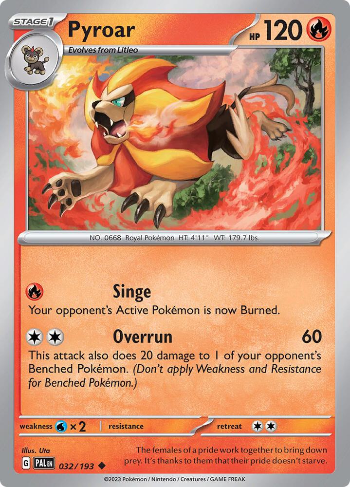 Pyroar - 032/193 Normal SV02: Paldea Evolved Uncommon 032/193
