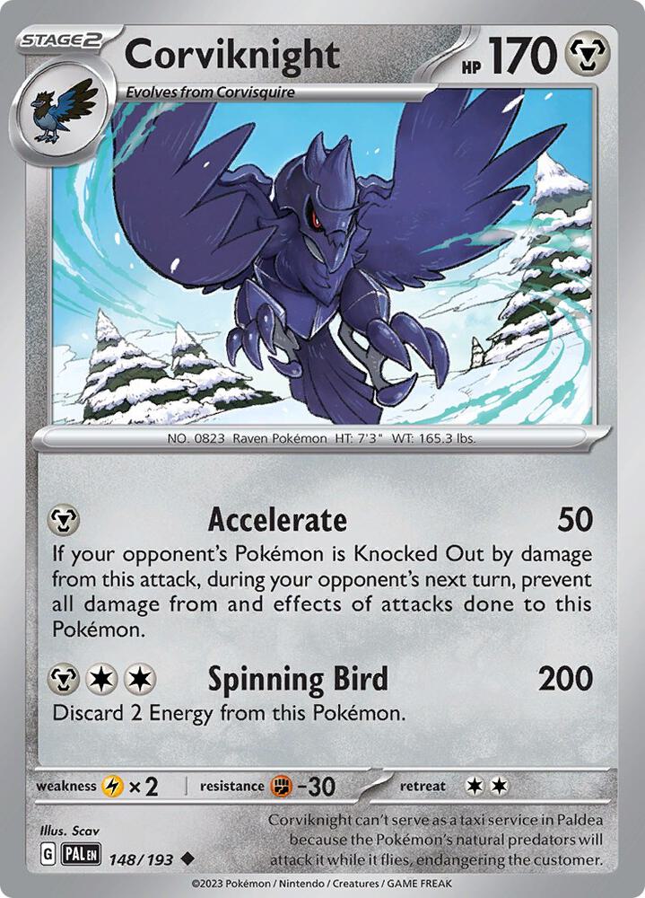 Corviknight Normal SV02: Paldea Evolved Uncommon 148/193