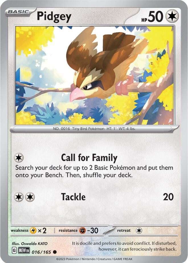 Pidgey Normal SV: Scarlet & Violet 151 Common 016/165
