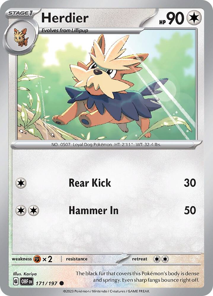Herdier Normal SV03: Obsidian Flames Common 171/197