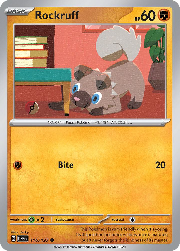 Rockruff Normal SV03: Obsidian Flames Common 116/197