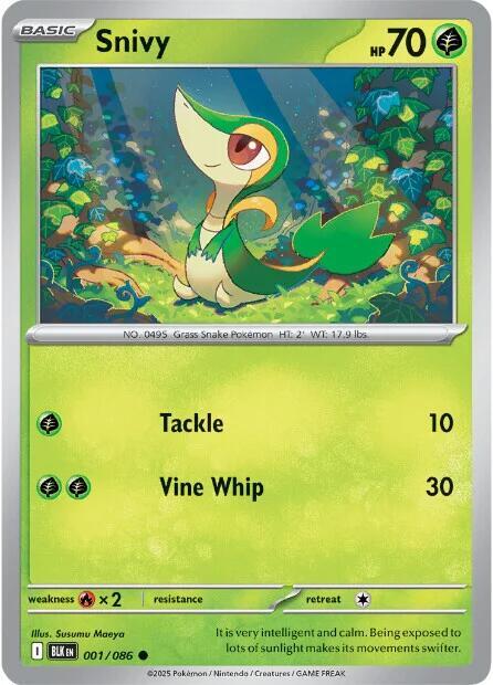 Snivy Normal SV: Black Bolt Common 001/086