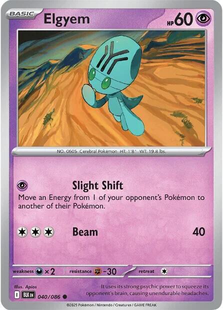 Elgyem Reverse Holofoil SV: Black Bolt Common 040/086