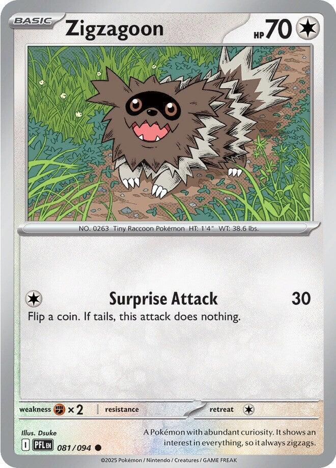 Zigzagoon Reverse Holofoil ME02: Phantasmal Flames Common 081/094