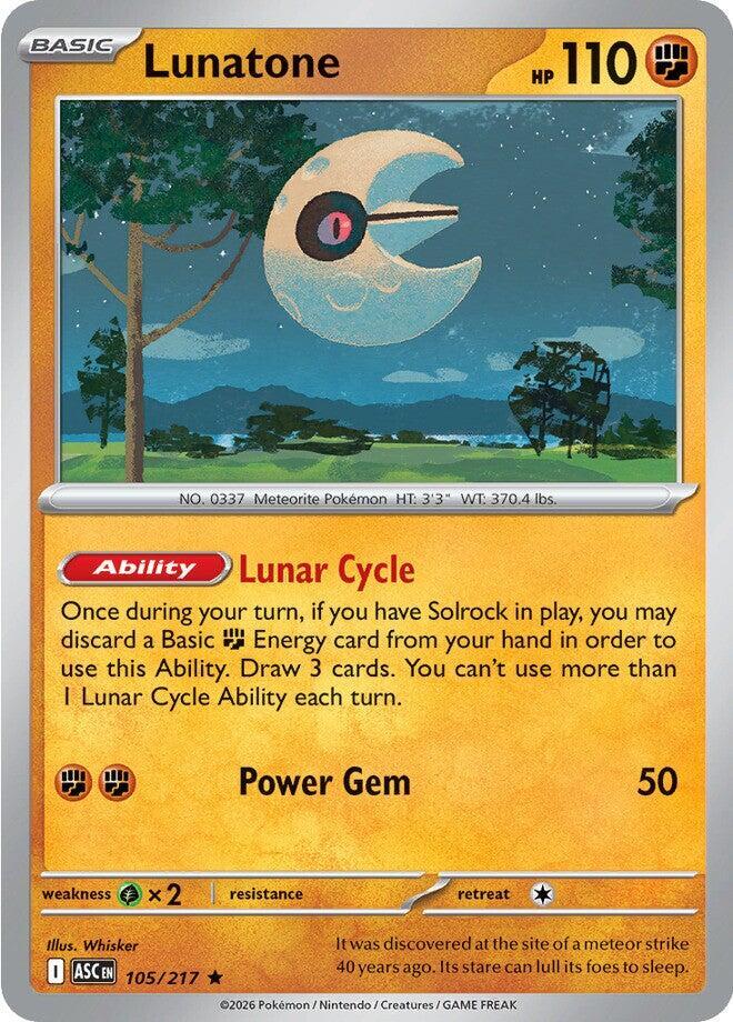 Lunatone Holofoil ME: Ascended Heroes Rare 105/217