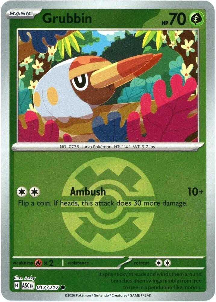 Grubbin (Quick Ball) Reverse Holofoil ME: Ascended Heroes