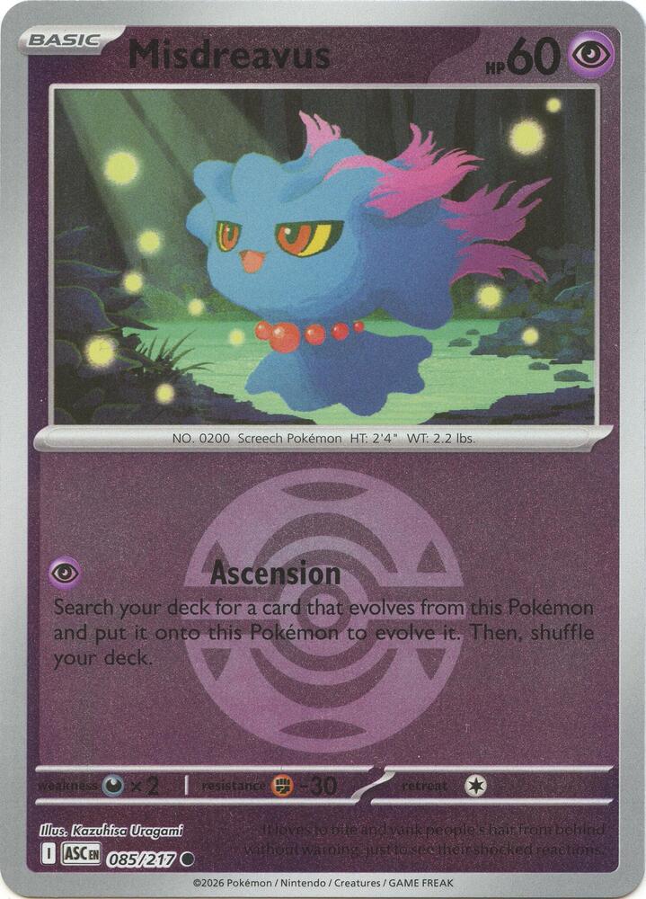 Misdreavus - 085/217 (Dusk Ball) Reverse Holofoil ME: Ascended Heroes