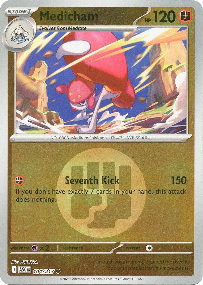 Medicham - 104/217 (Energy Symbol Pattern) Reverse Holofoil ME: Ascended Heroes