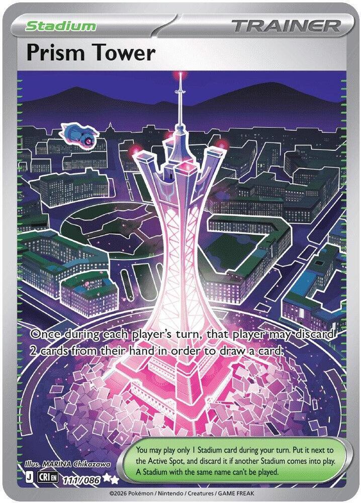 Prism Tower - 111/086 Holofoil ME04: Chaos Rising Ultra Rare 111/086