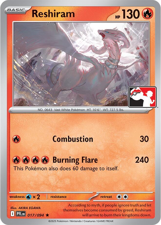 Reshiram - 017/094 Normal Prize Pack Series Cards Rare 017/094