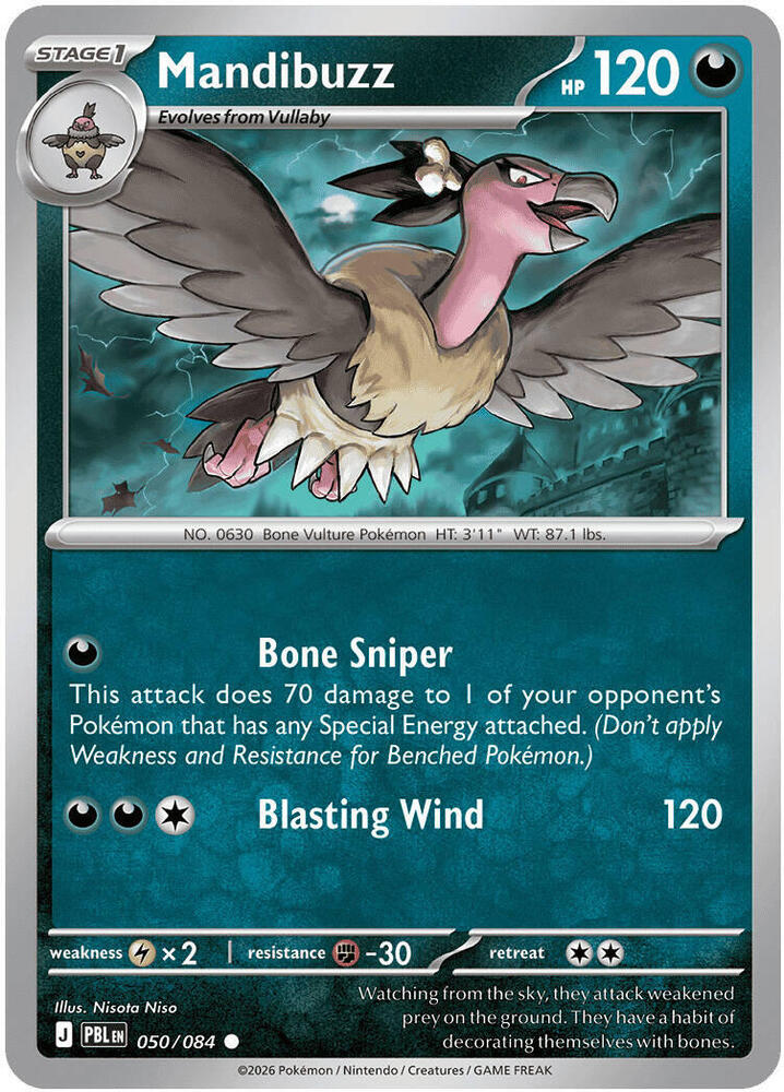 Mandibuzz Reverse Holofoil ME05: Pitch Black Common 050/084