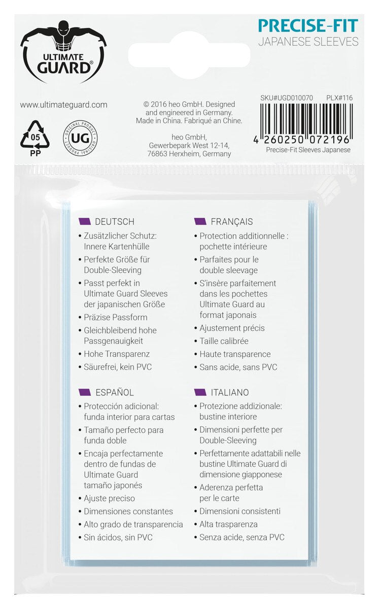 Card Sleeves - Japanese Precise Fit 100s UGD