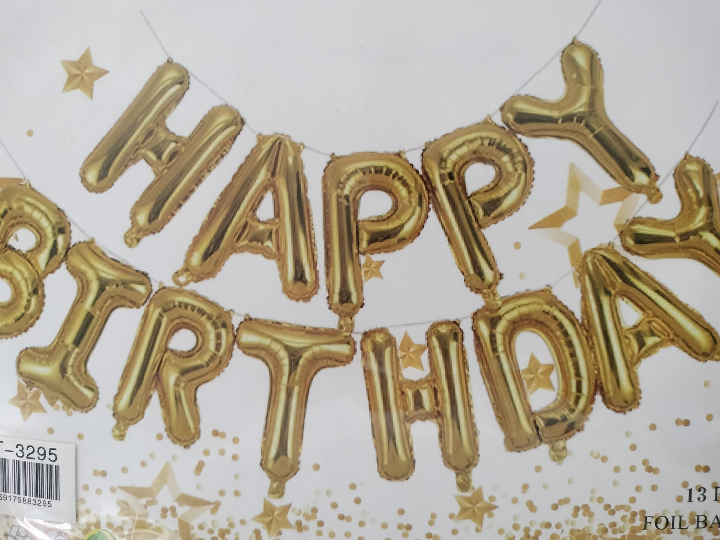 Foil Balloon-Happy Birthday Gold 13pces
