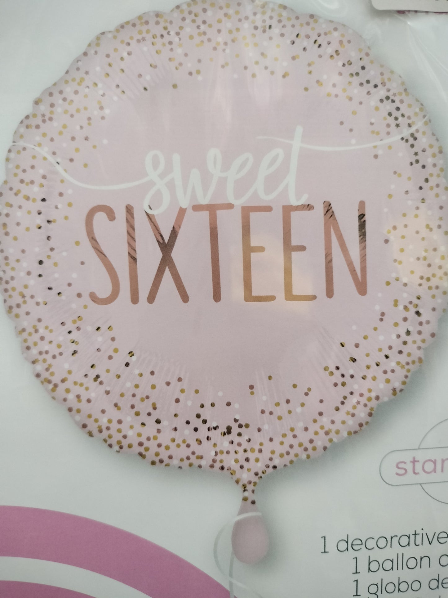 Foil Balloon - Sweet Sixteen Blush 18"