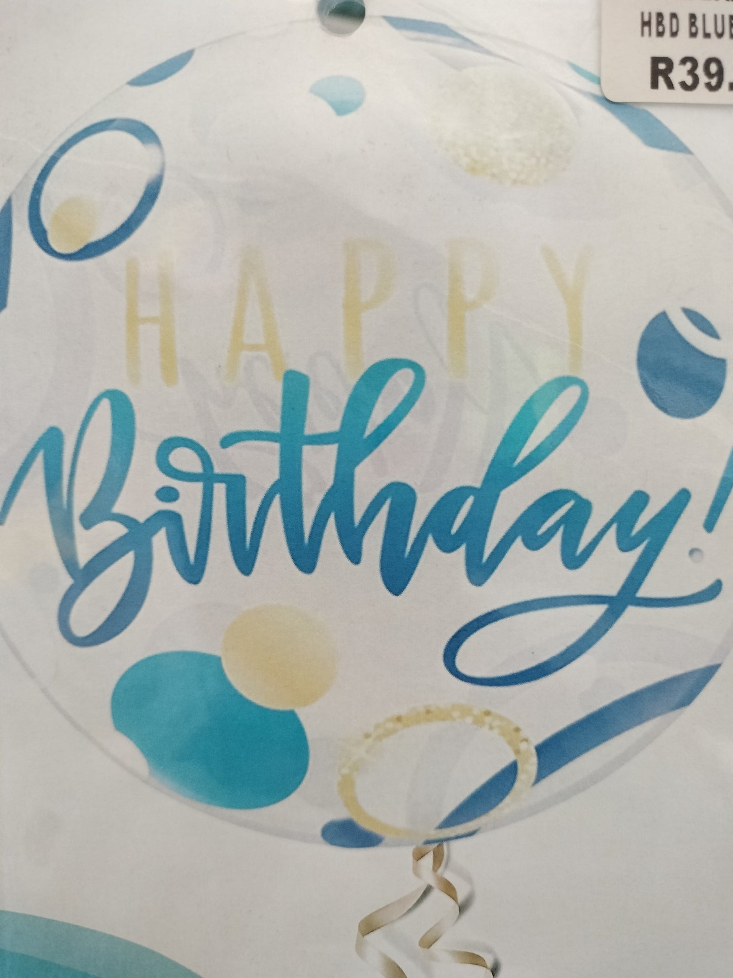 Foil Balloon-H/Bday Blue bubble 18inch