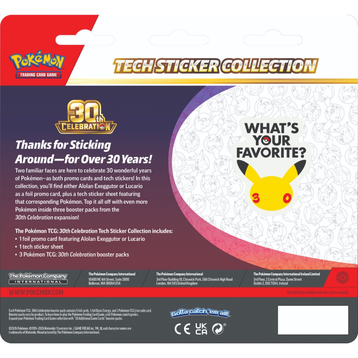 Pokémon-TCG 30th Celebration Tech Sticker Collection *Pre-Order*