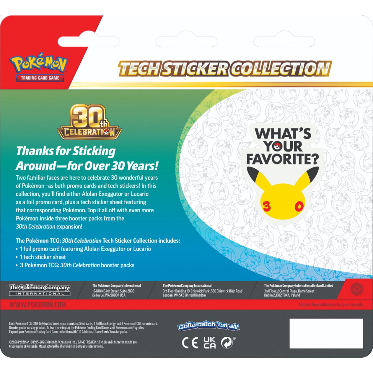 Pokémon-TCG 30th Celebration Tech Sticker Collection *Pre-Order*