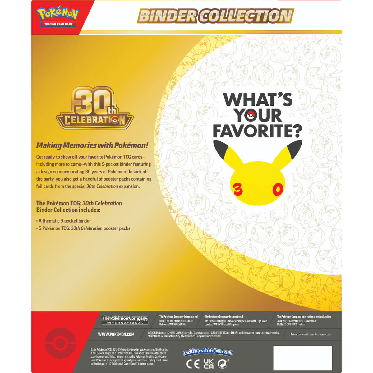 Pokémon-TCG 30th Celebration Binder Collection *Pre-Order*