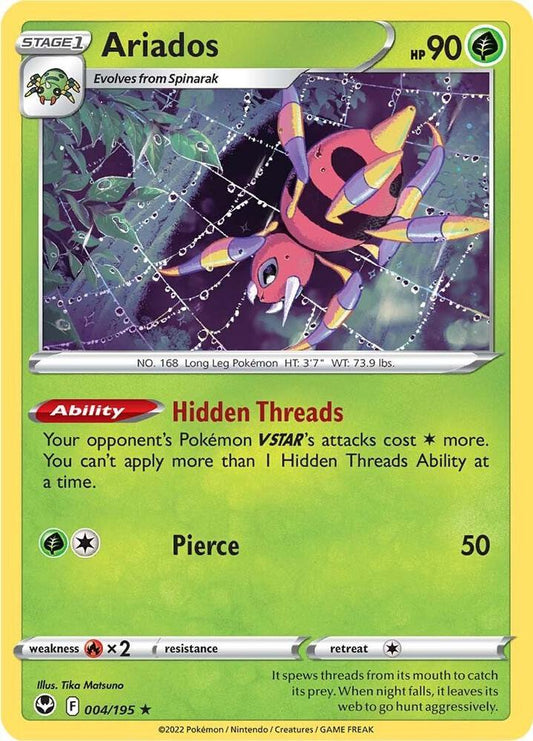 Ariados Holofoil SWSH12: Silver Tempest Holo Rare 004/195