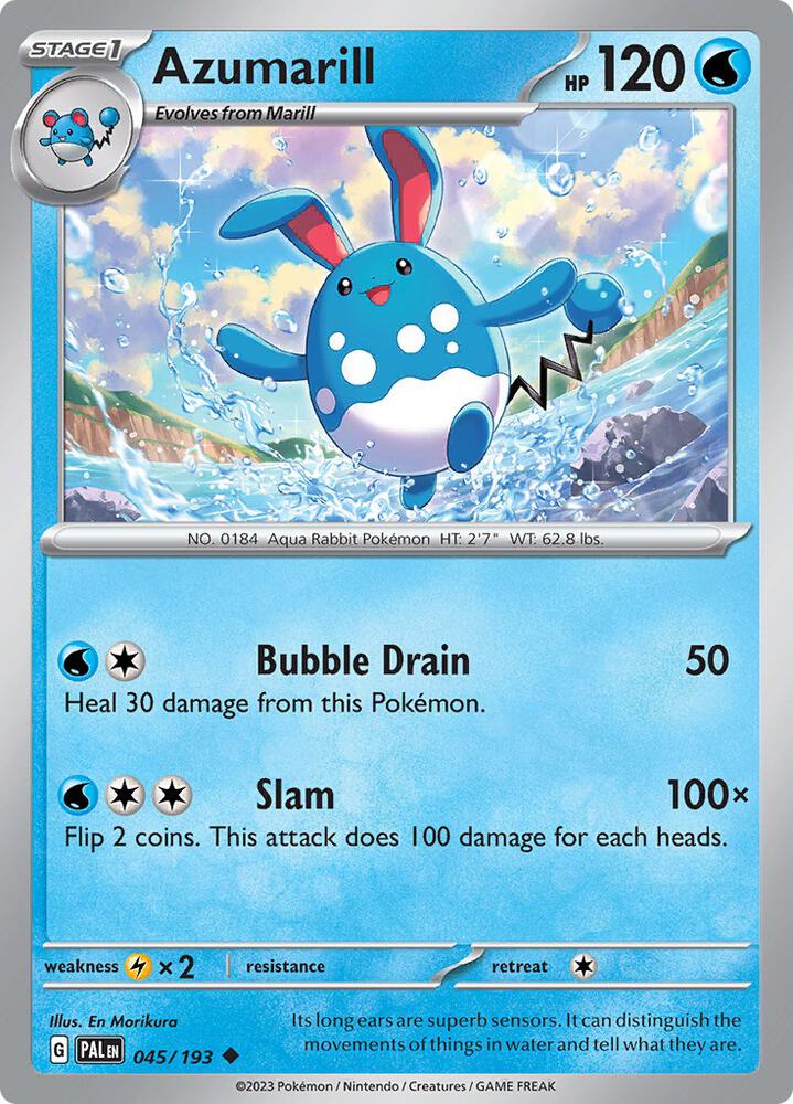 Azumarill Normal SV02: Paldea Evolved Uncommon 045/193