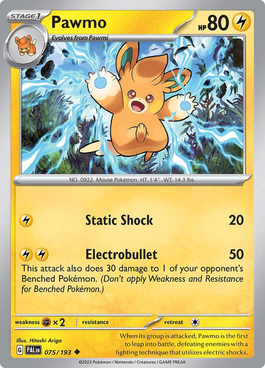 Pawmo Normal SV02: Paldea Evolved Uncommon 075/193