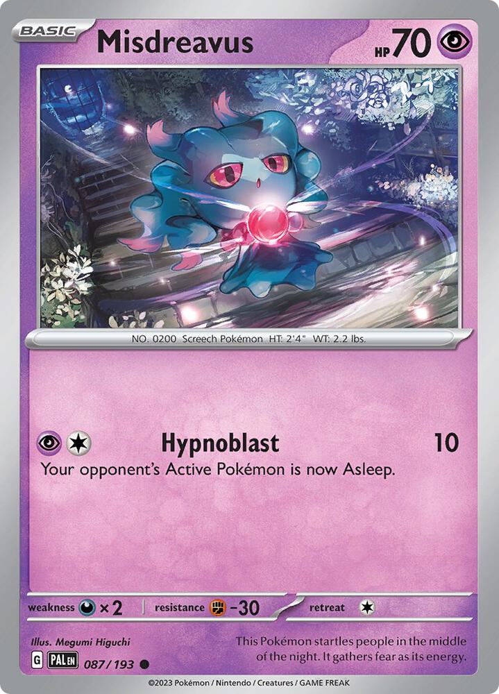 Misdreavus Normal SV02: Paldea Evolved Common 087/193