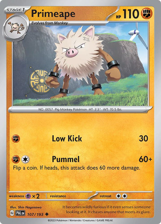 Primeape Normal SV02: Paldea Evolved Uncommon 107/193