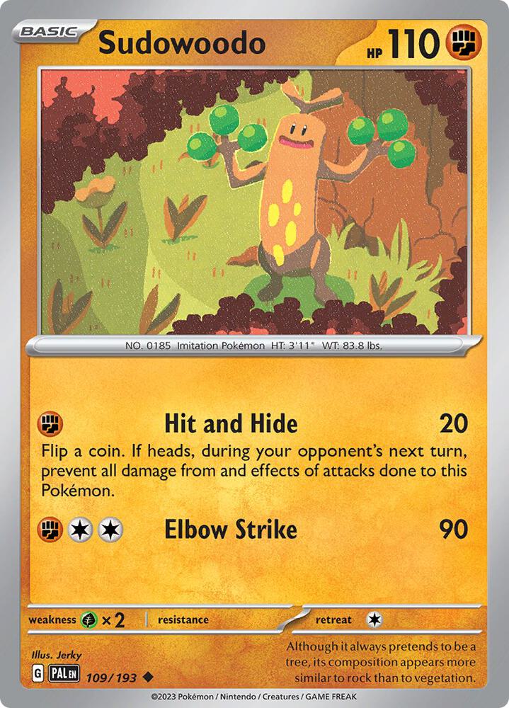 Sudowoodo Normal SV02: Paldea Evolved Uncommon 109/193