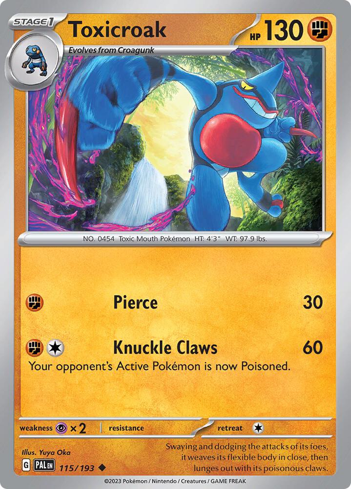 Toxicroak Normal SV02: Paldea Evolved Uncommon 115/193