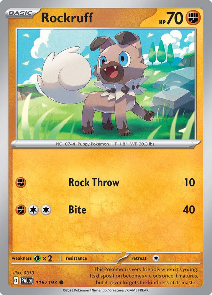 Rockruff Normal SV02: Paldea Evolved Common 116/193