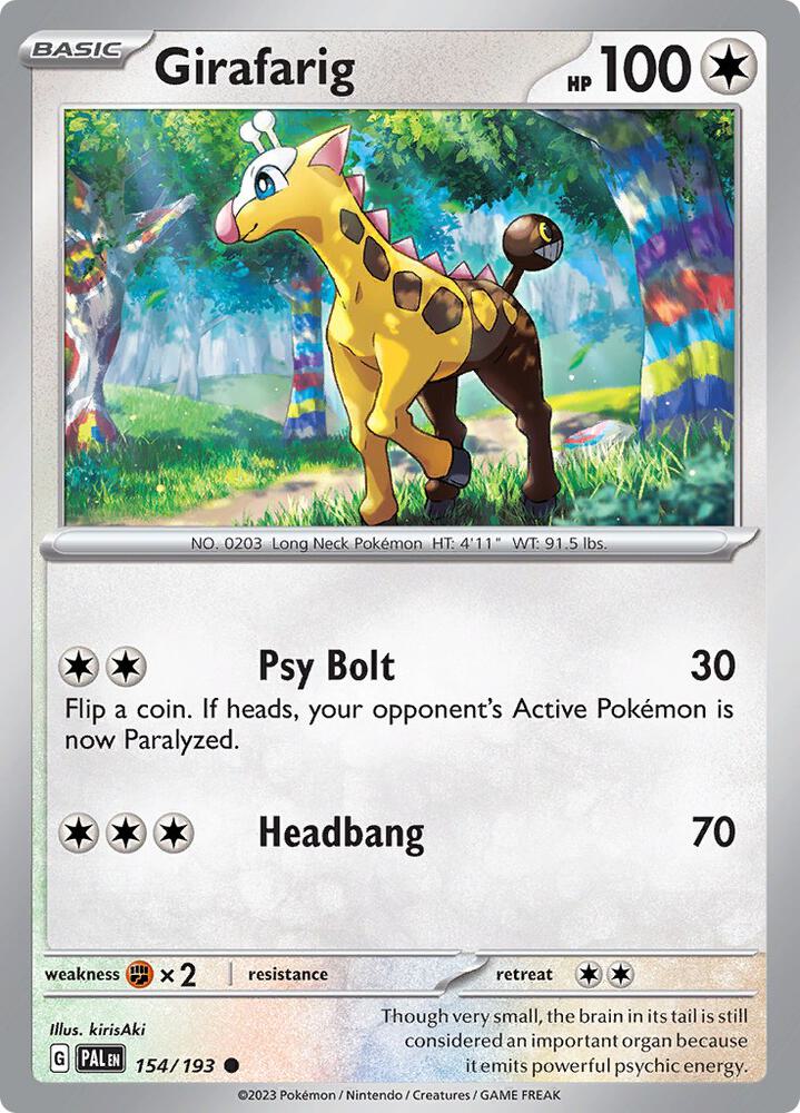 Girafarig Normal SV02: Paldea Evolved Common 154/193