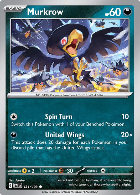 Murkrow Normal SV02: Paldea Evolved Common 131/193