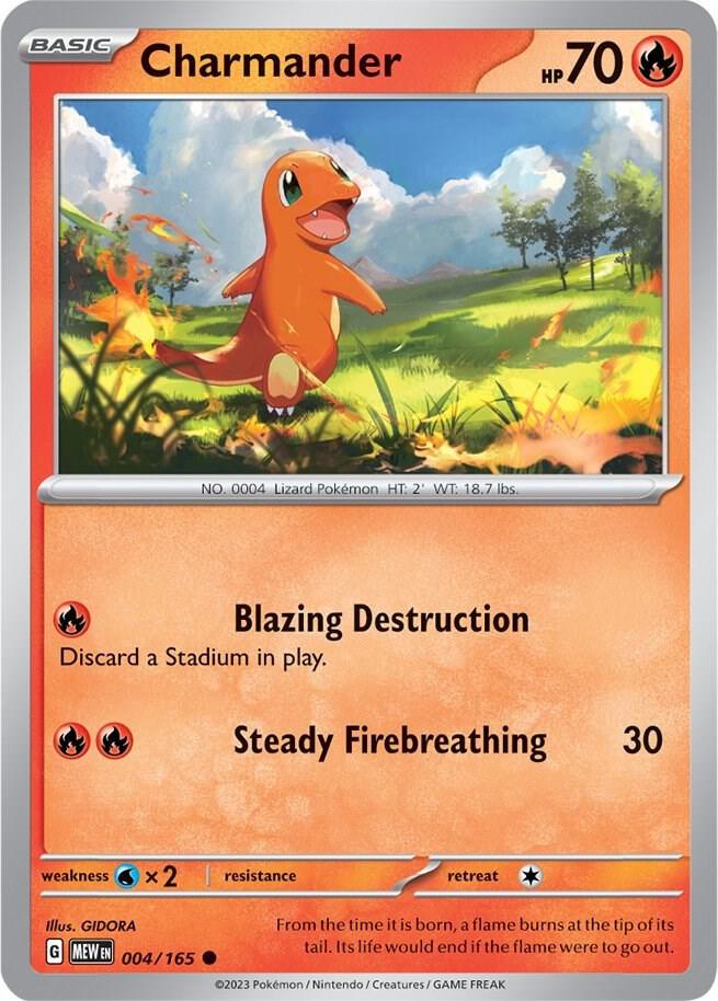 Charmander - 004/165 Normal SV: Scarlet & Violet 151 Common 004/165