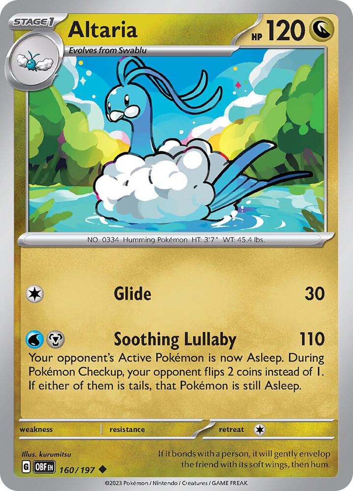 Altaria Normal SV03: Obsidian Flames Uncommon 160/197