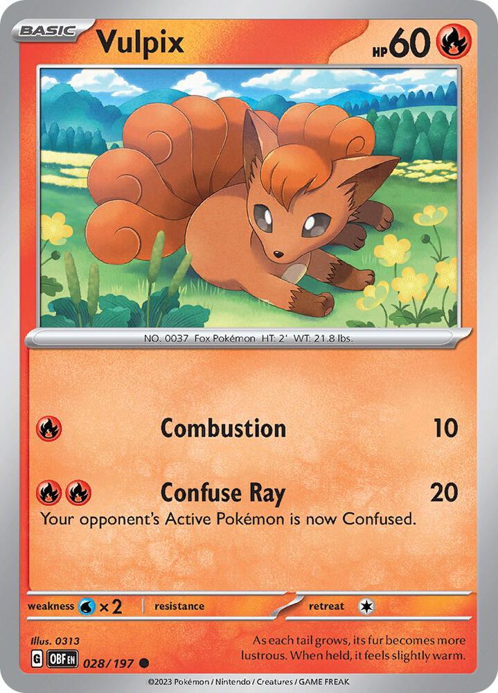 Vulpix Normal SV03: Obsidian Flames Common 028/197