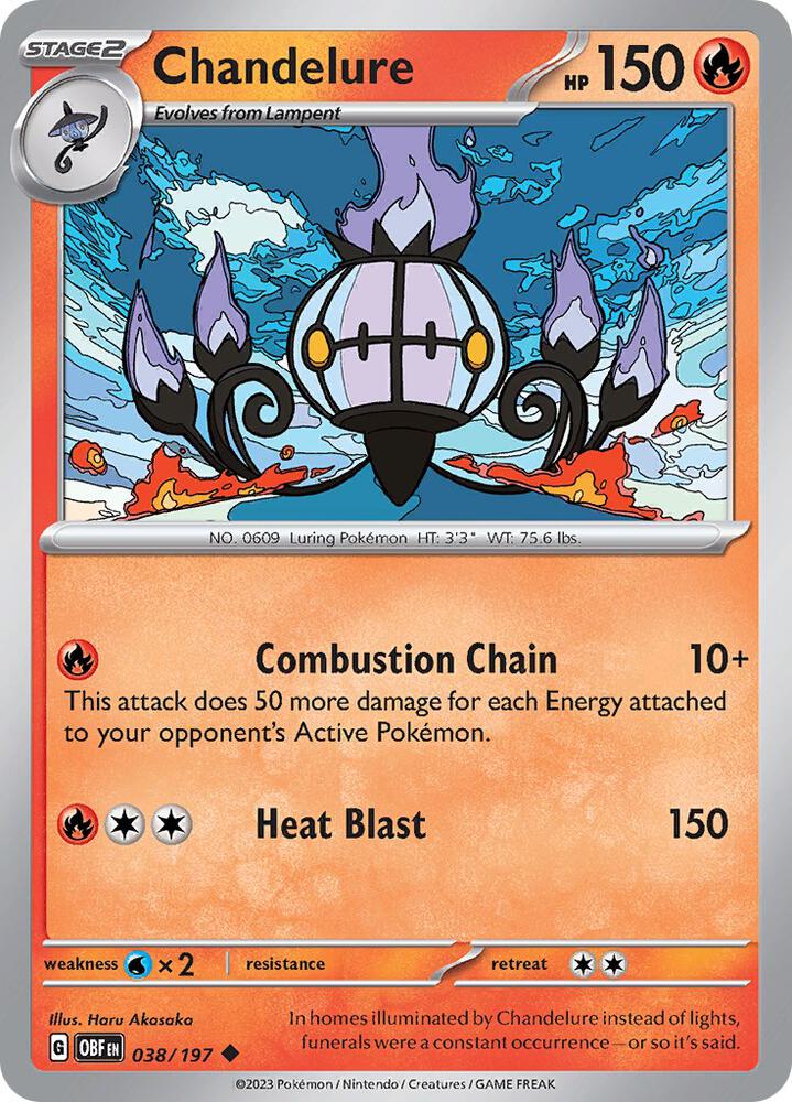 Chandelure Normal SV03: Obsidian Flames Uncommon 038/197