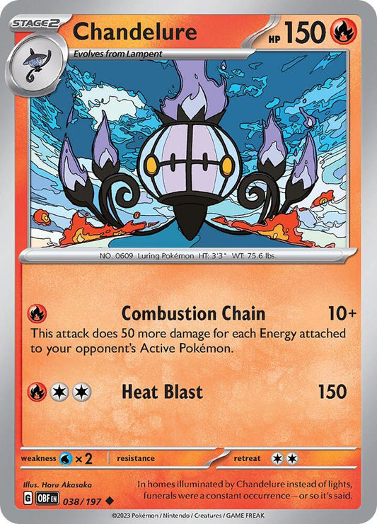 Chandelure Normal SV03: Obsidian Flames Uncommon 038/197