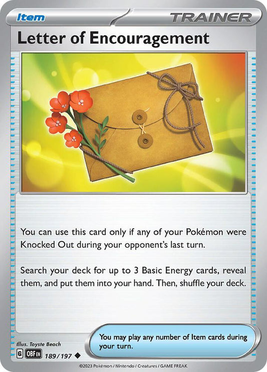 Letter of Encouragement Normal SV03: Obsidian Flames Uncommon 189/197