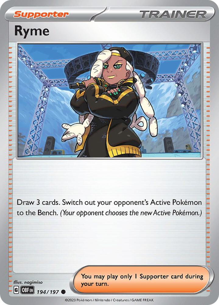 Ryme Normal SV03: Obsidian Flames Common 194/197