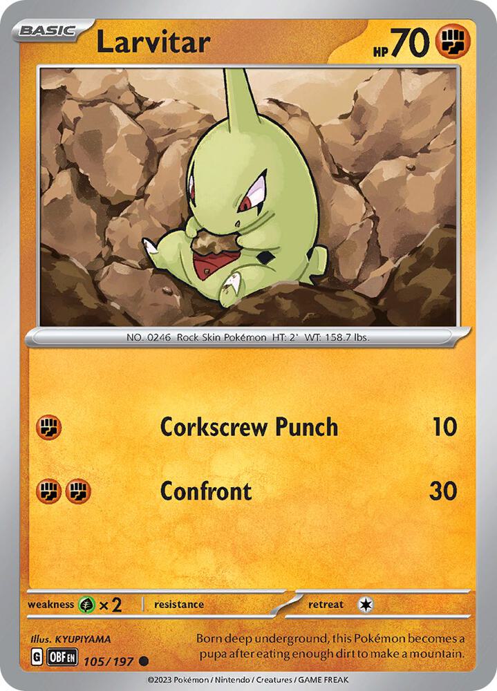Larvitar Normal SV03: Obsidian Flames Common 105/197
