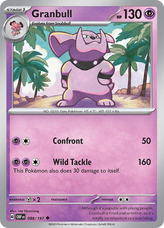 Granbull Normal SV03: Obsidian Flames Uncommon 088/197