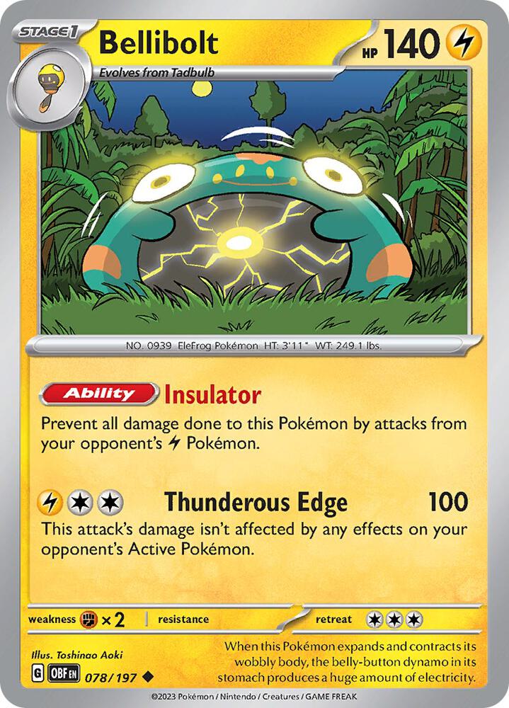 Bellibolt - 078/197 Normal SV03: Obsidian Flames Uncommon 078/197