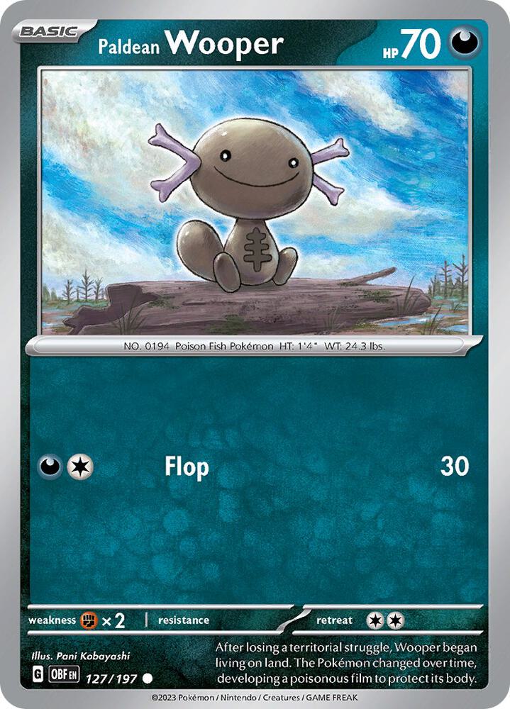 Paldean Wooper - 127/197 Normal SV03: Obsidian Flames Common 127/197