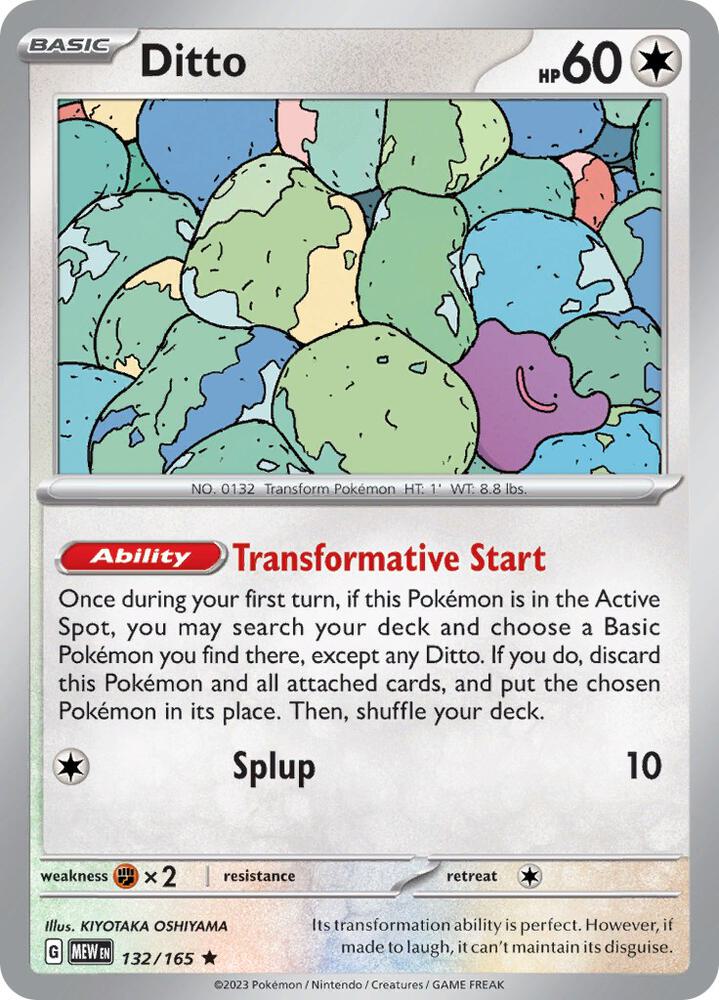 Ditto Reverse Holofoil SV: Scarlet & Violet 151 Rare 132/165
