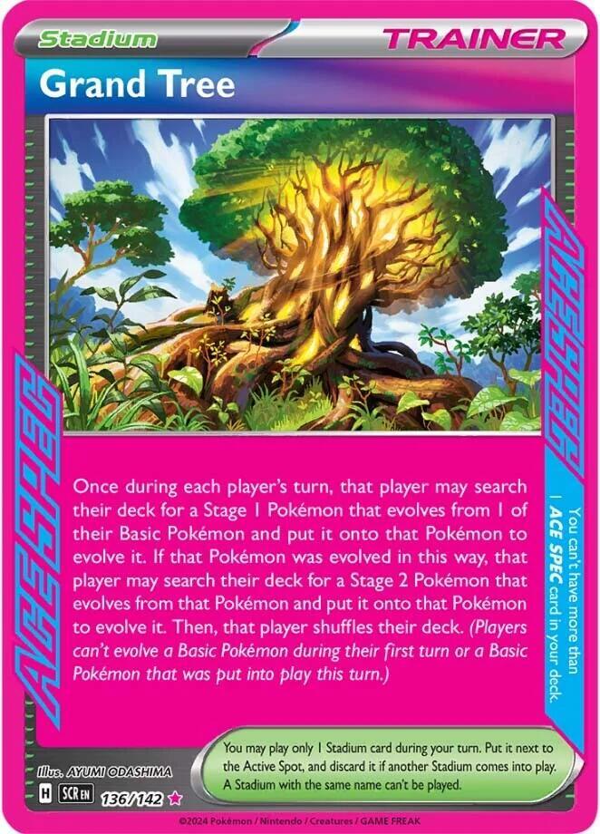 Grand Tree Holofoil SV07: Stellar Crown ACE SPEC Rare 136/142