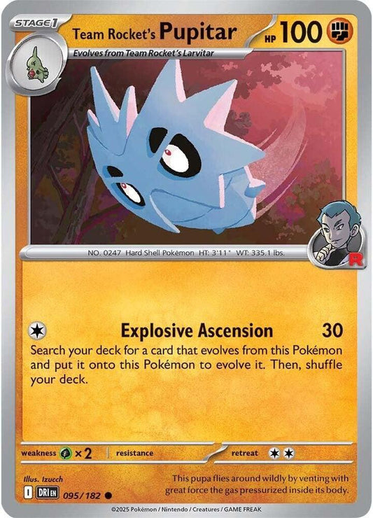 Team Rocket's Pupitar Normal SV10: Destined Rivals Common 095/182