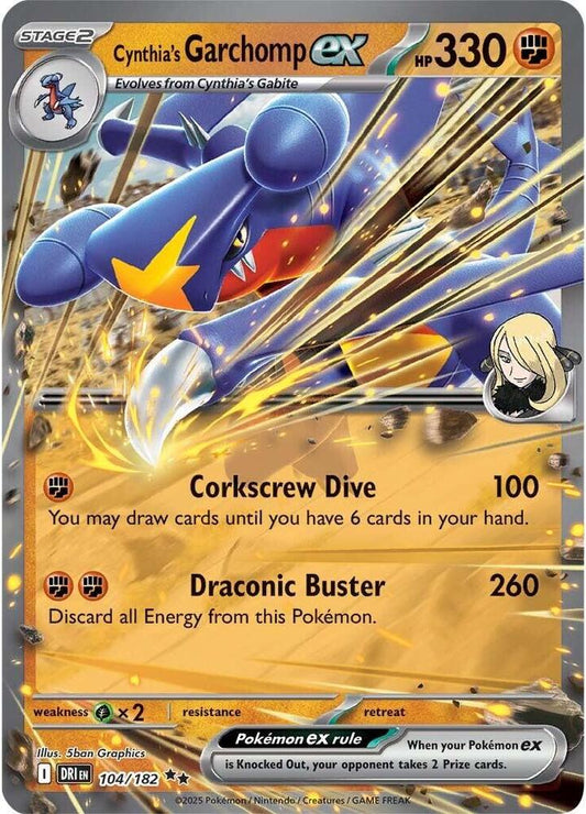 Cynthia's Garchomp ex - 104/182 Holofoil SV10: Destined Rivals Double Rare 104/182