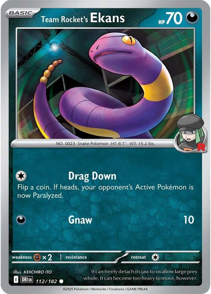 Team Rocket's Ekans Normal SV10: Destined Rivals Common 112/182